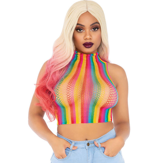 LEG AVENUE CHEMISES Haut Filet Multicolore - Aura Intime