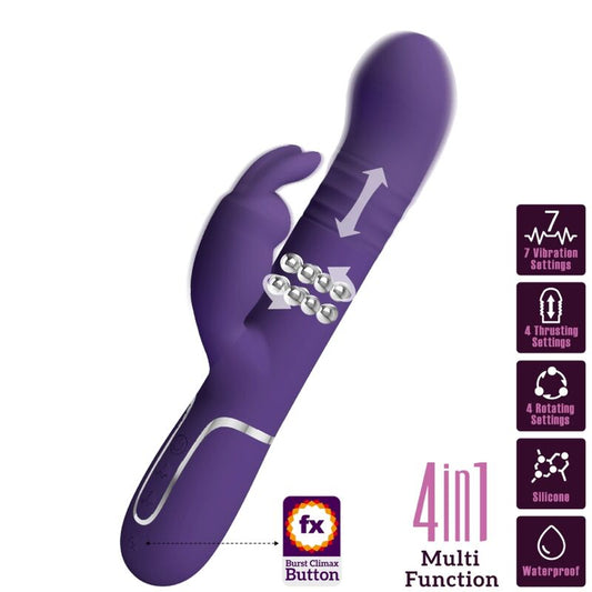 PRETTY LOVE FLIRTATION COALE VIBRATEUR RABBIT 4 1 VIOLET - Aura Intime