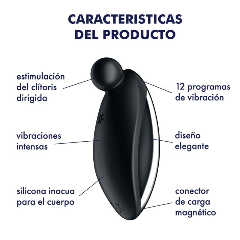 SATISFYER VIBRATOR SPOT ON 2 VIBRATEUR LAY-ON NOIR — vue arrière