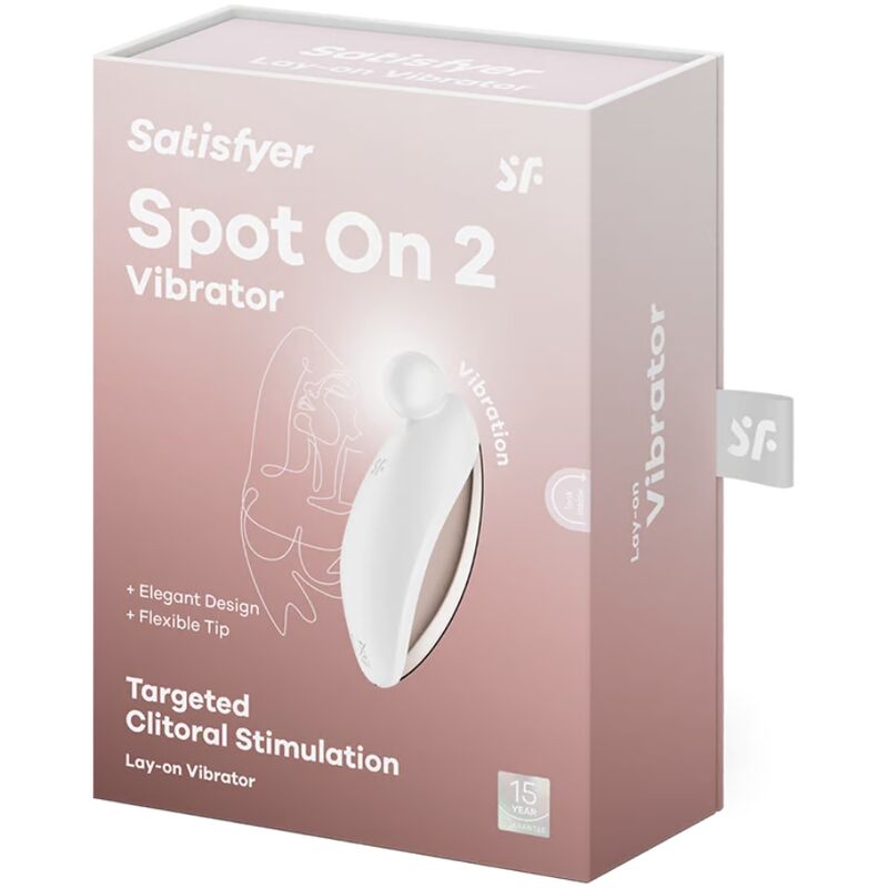 SATISFYER VIBRATOR SPOT ON 2 VIBRATEUR LAY-ON BLANC — accessoires inclus