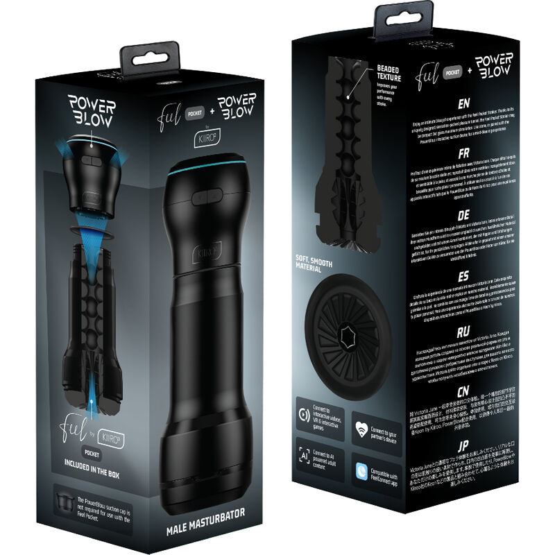 KIIROO Feel Pocket Masturbateur Masculin + Power Blow — accessoires inclus