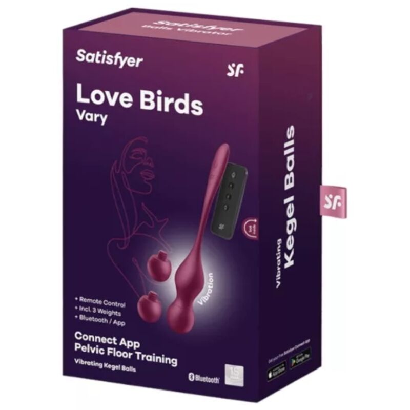 SATISFYER VIBRATOR Love Birds Vary Balles Vibrantes Application Gratuite Vin... — accessoires inclus