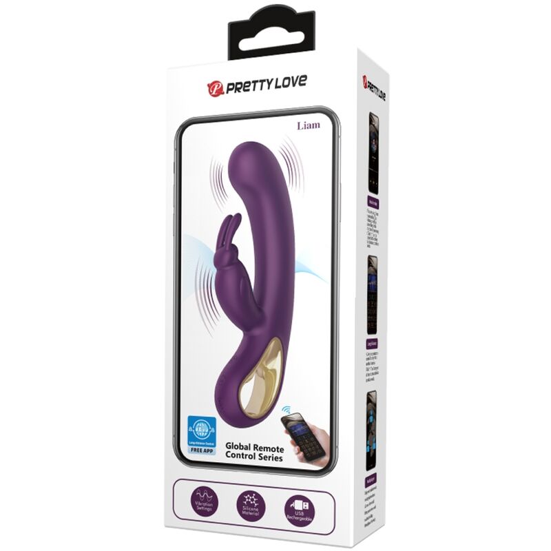 PRETTY LOVE FLIRTATION LIAM VIBRATEUR LAPIN STIMULATEUR POINT G VIOLET — vue arrière
