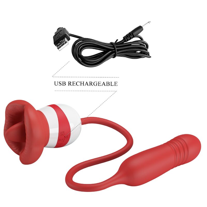 PRETTY LOVE FLIRTATION Ashlynn Masturbateur Bouche Rouge — accessoires inclus