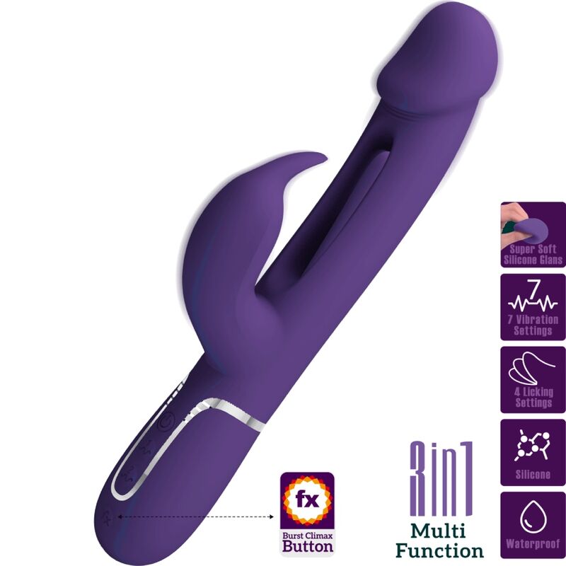 PRETTY LOVE PARTY UP Vibrateur Multifonction 3 1 Kampas Rabbit Langue Violet - Aura Intime