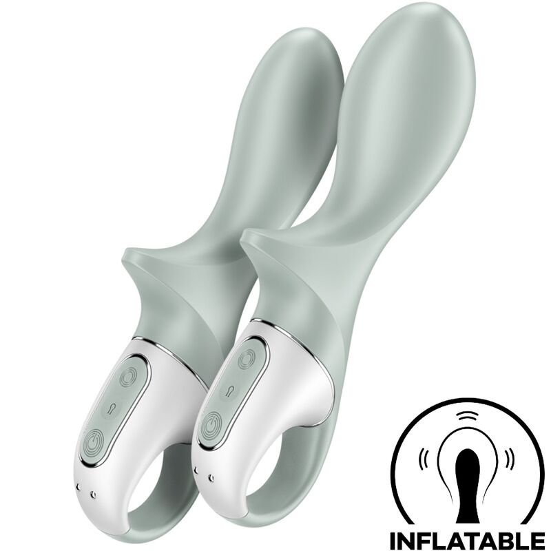 SATISFYER VIBRATOR Air Pump Booty 3 Vibrateur Anal Gonflable Gris Vert — vue détaillée