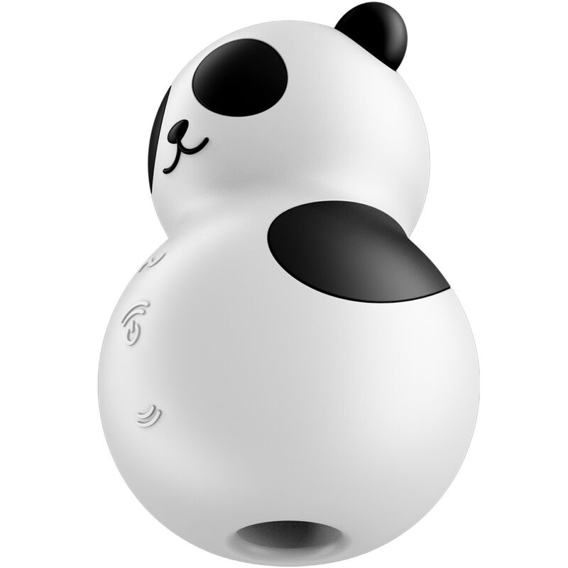 SATISFYER AIR PULSE Pocket Panda Stimulateur & Vibrateur Noir Blanc — accessoires inclus