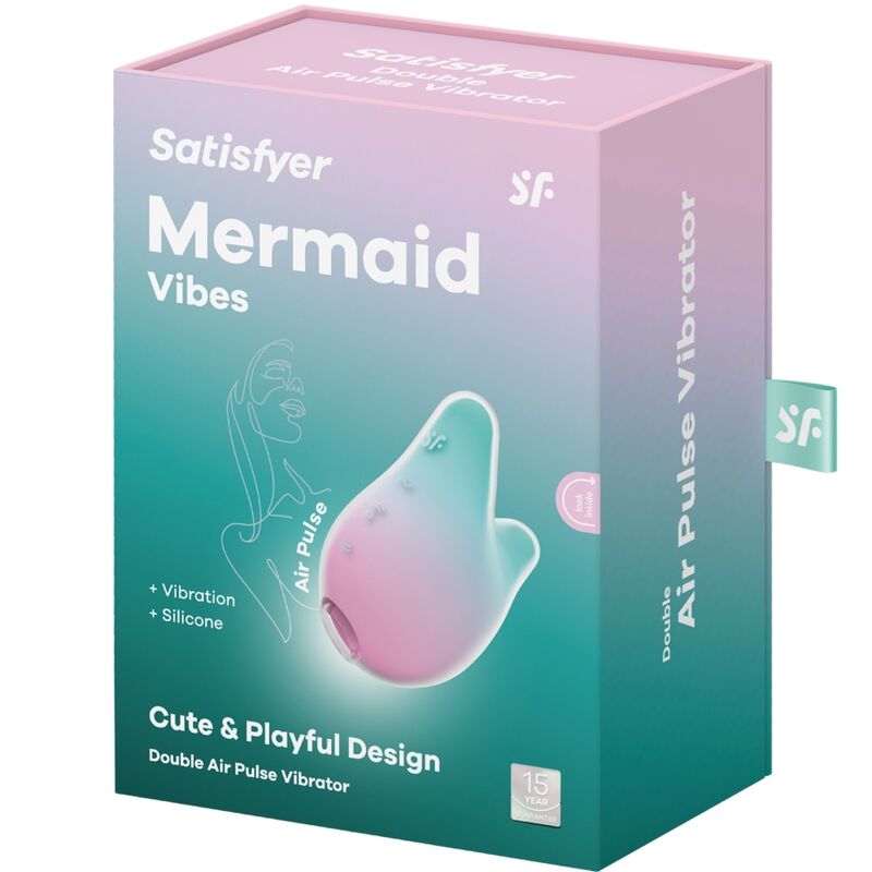 SATISFYER AIR PULSE Mermaid Vibes Stimulateur & Vibrateur Menthe Rose — accessoires inclus
