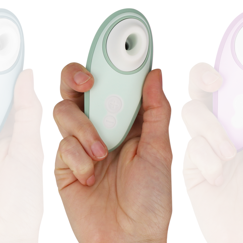 WOMANIZER Liberty 2 Stimulateur Clitoris Aspiration Vert Clair — vue arrière
