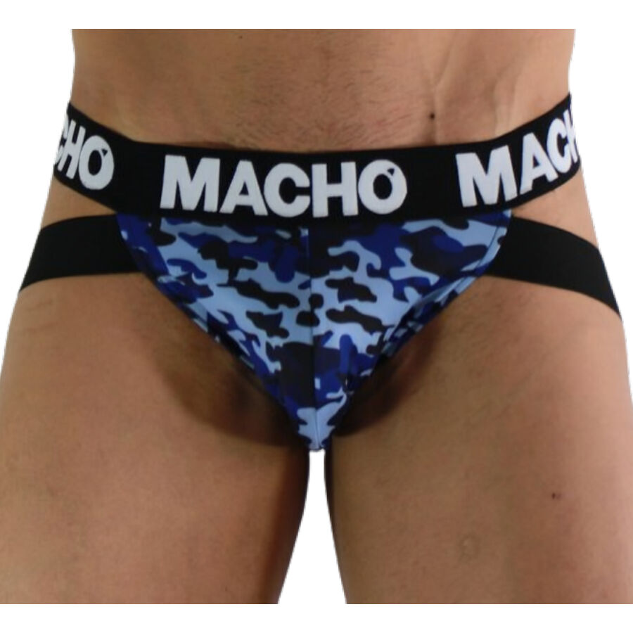MACHO UNDERWEAR Mx28Ma Jock Bleu Militaire L - Aura Intime