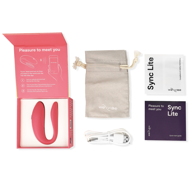 WE-VIBE Sync Lite Stimulateur Clitoris Rose — accessoires inclus