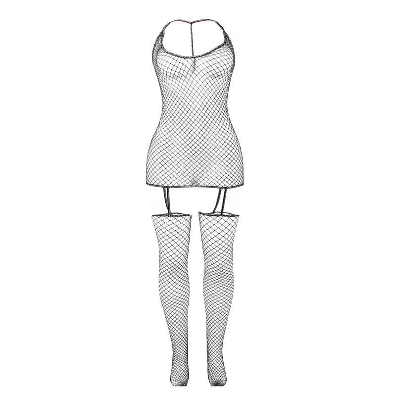 SUBBLIME BODYSTOCKINGS 951955 Bodystocking Réseille Brillante Taille Unique — accessoires inclus