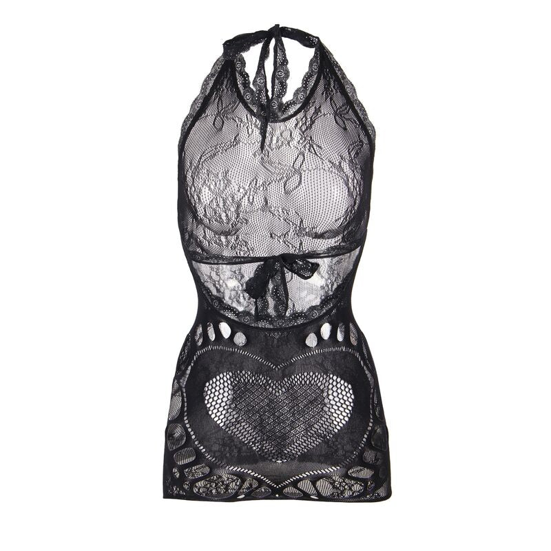 SUBBLIME DRESSES 952075 Robe Courte Résille Détail Dos Coeur Noir Taille U... — vue arrière