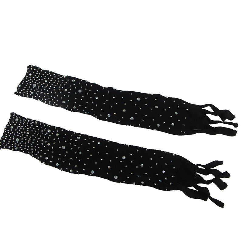 SUBBLIME BODYSTOCKINGS 952174 Bodystocking Resille Gants Diamants Noir Taille Un... — accessoires inclus