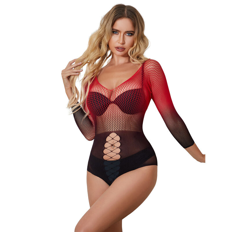 SUBBLIME DRESSES 952259 Robe Résille Élastique Manches Longues Dégradé Rou... - Aura Intime
