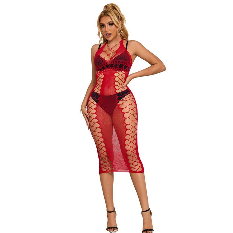 SUBBLIME DRESSES 952327 Robe Longue Réseille Rouge Taille Unique — vue détaillée