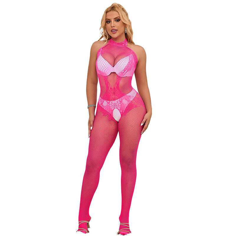 SUBBLIME BODYSTOCKINGS 952389 Bodystocking Résille Dentelle Sans Fourrure Col Mo... - Aura Intime