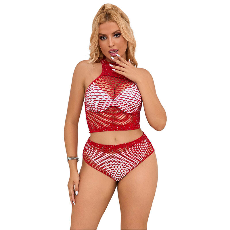 SUBBLIME SETS 952402 Ensemble Resille Losanges Roses Taille Unique - Aura Intime