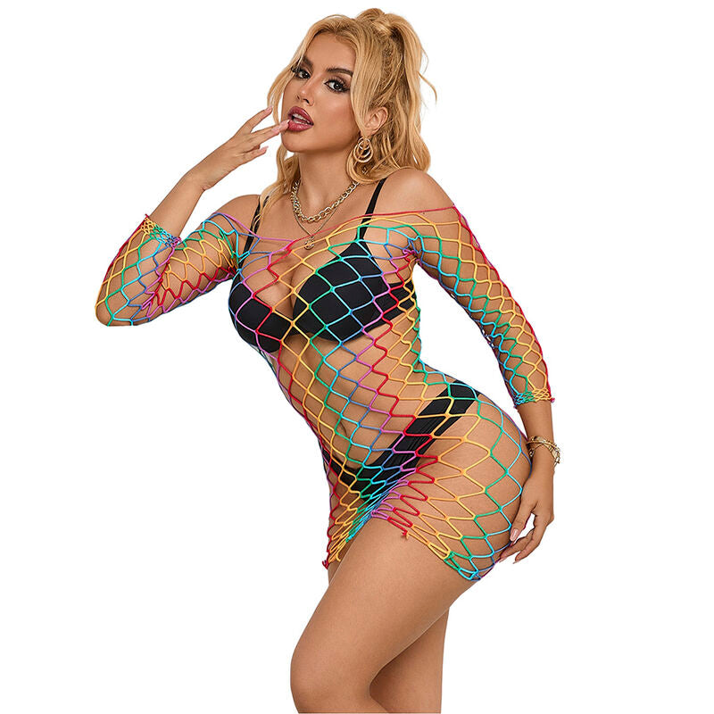 SUBBLIME DRESSES 952426 Robe Résille Manches Longues Arc--Ciel Taille Unique - Aura Intime