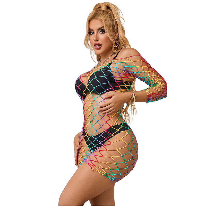 SUBBLIME DRESSES 952426 Robe Résille Manches Longues Arc--Ciel Taille Unique — accessoires inclus