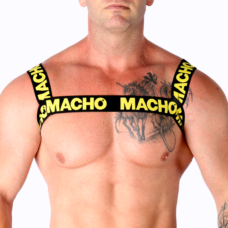 MACHO UNDERWEAR Harnais Double Jaune - Aura Intime