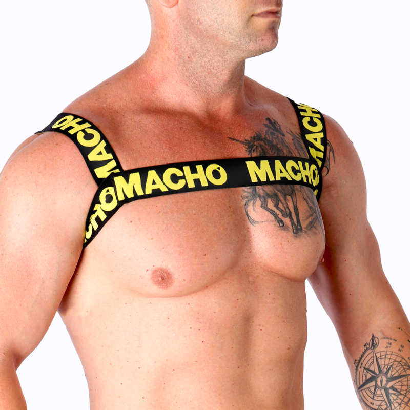MACHO UNDERWEAR Harnais Double Jaune — vue détaillée