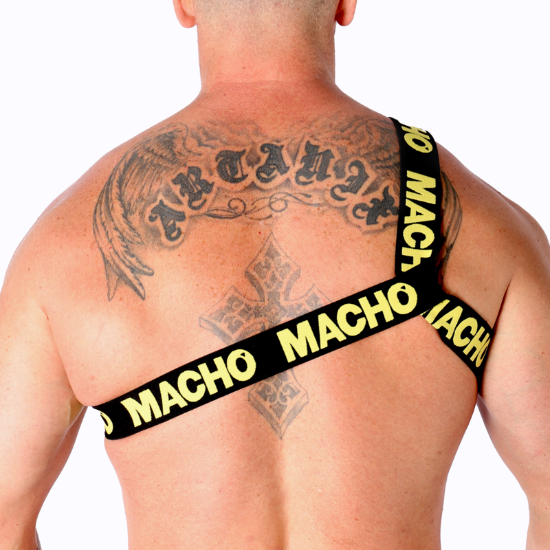 MACHO UNDERWEAR Harnais Romain Jaune L/Xl — vue arrière