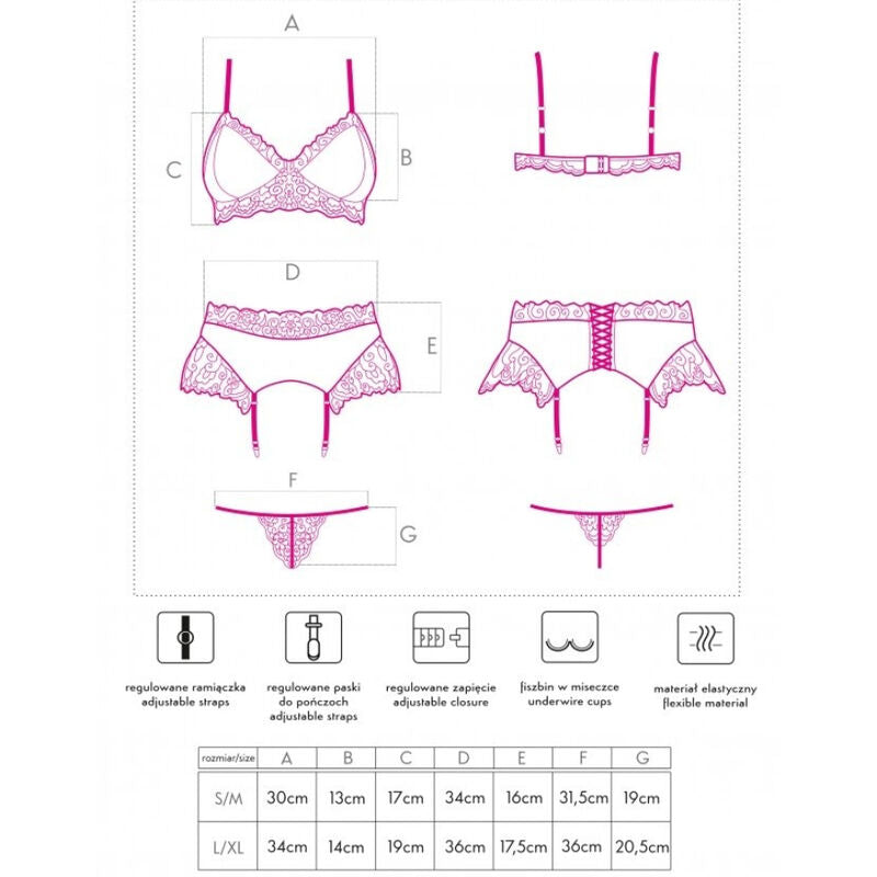 LIVCO CORSETTI SETS Nahir Lc 20214 Soutien-Gorge + Culotte + Porte-Jarretelle... — vue arrière