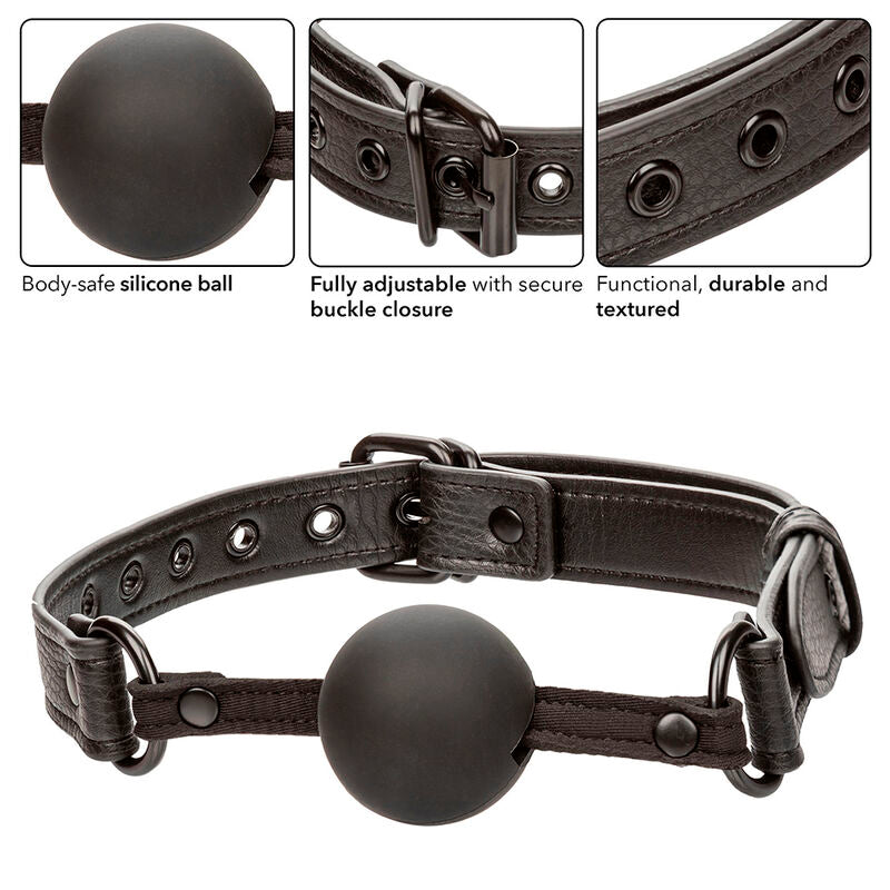 CALEXOTICS Nocturnal Bâillon À Boule Silicone Noir — vue arrière