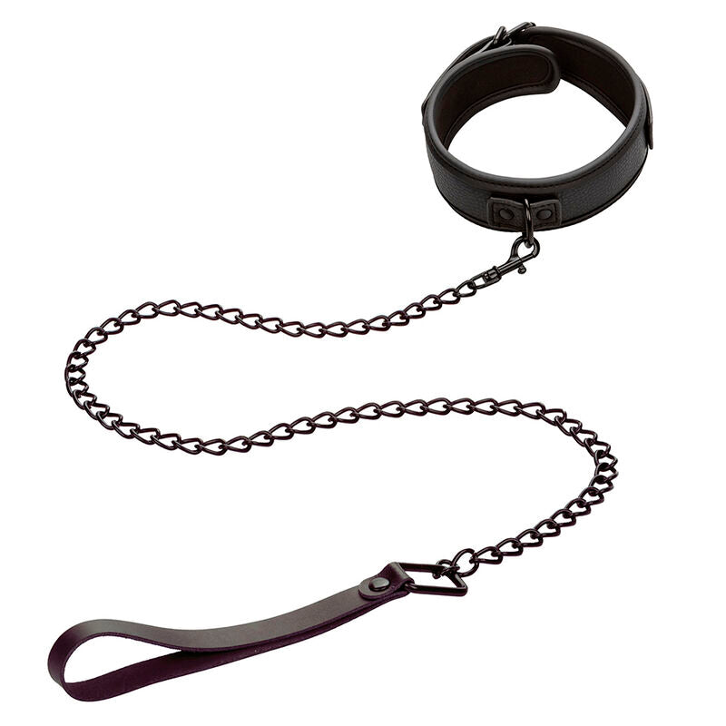 CALEXOTICS Nocturnal Collier Laisse Cuir Réglable Noir — vue détaillée