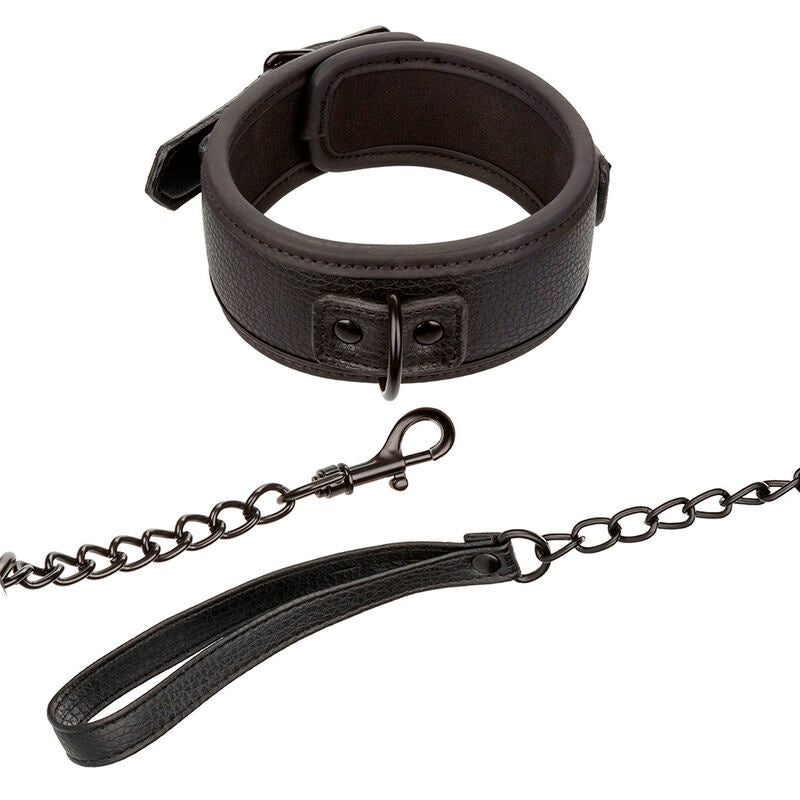 CALEXOTICS Nocturnal Collier Laisse Cuir Réglable Noir — vue alternative