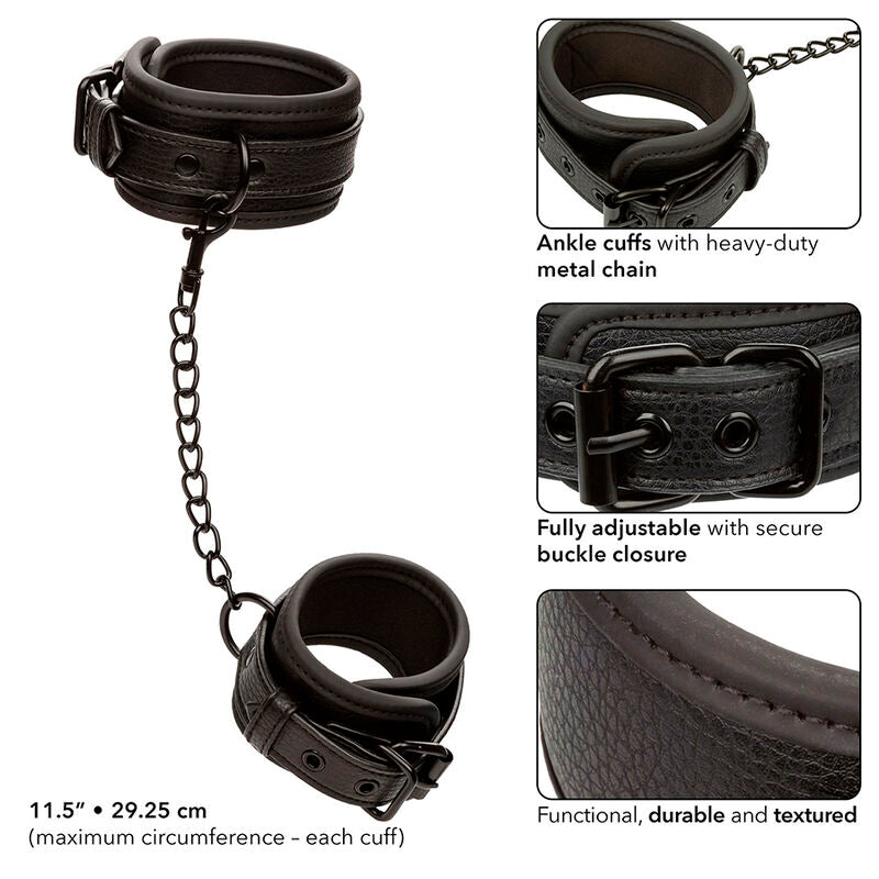 CALEXOTICS Nocturnal Chevilles Réglables Cuir Noir — vue arrière