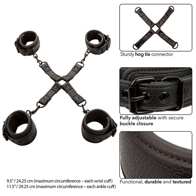 CALEXOTICS Nocturnal Connecteur Tie Hog Cuero Ajustable Noir — vue arrière