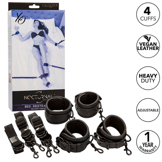 CALEXOTICS Nocturnal Ceinture Lit Réglable Cuir Noir - Aura Intime