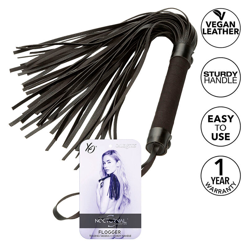 CALEXOTICS Nocturnal Flogger Cuir Noir - Aura Intime