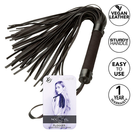 CALEXOTICS Nocturnal Flogger Cuir Noir - Aura Intime