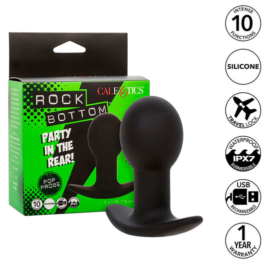 CALEXOTICS - Rock Bottom Plug Anal 10 Vibrations Silicone Noir