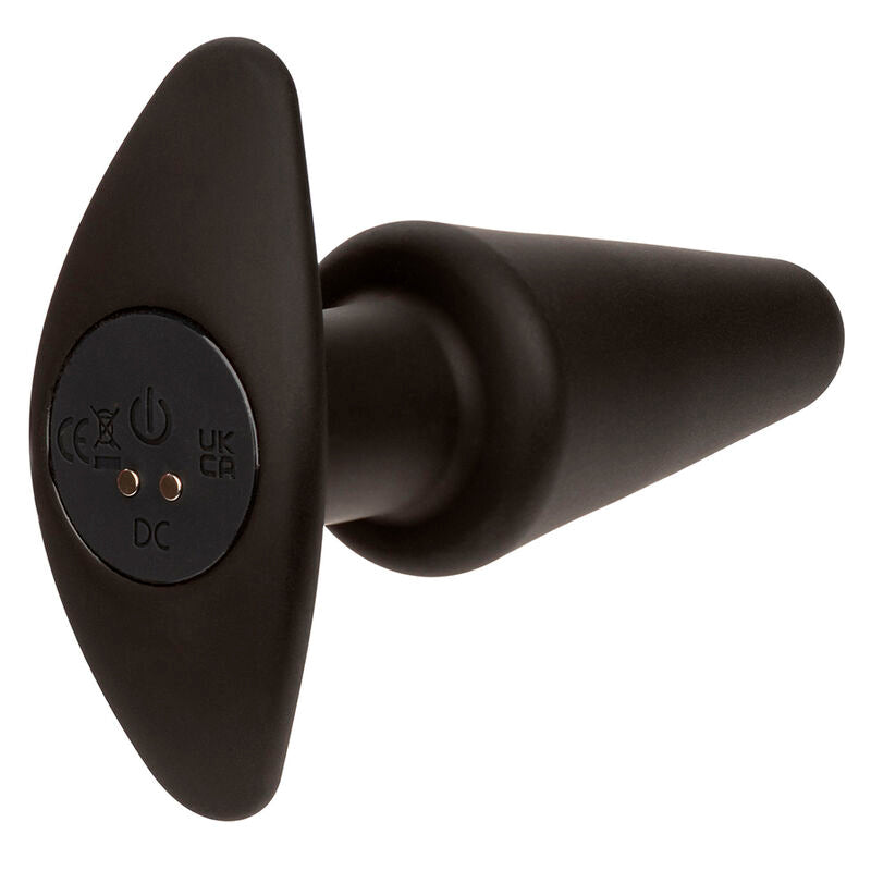 CALEXOTICS ROCK BOTTOM TAPERED ANAL PLUG 10 VIBRATIONS SILICONE NOIR — accessoires inclus
