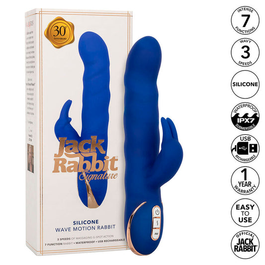 CALEXOTICS Jack Rabbit Vibrateur Wave Motion Bleu - Aura Intime