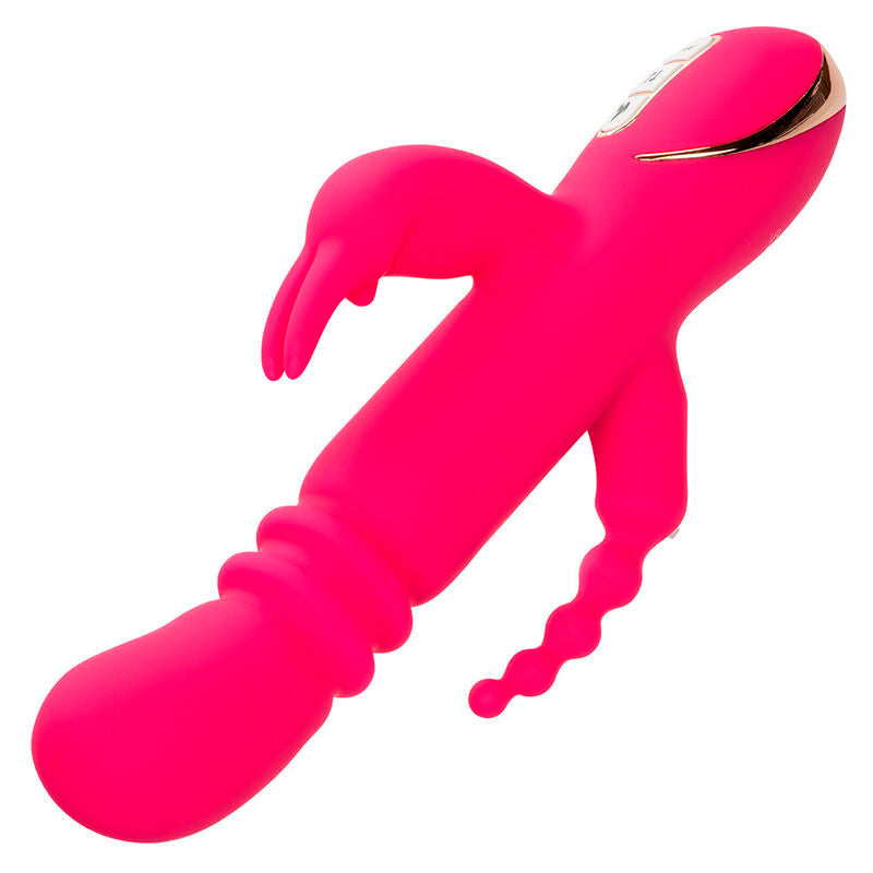 CALEXOTICS Jack Fantasy Triple Vibrateur Chauffant Lapin Rose — accessoires inclus