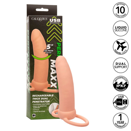 CALEXOTICS - Maxx Thick Double Pénétrateur 10 Vibrations Chair
