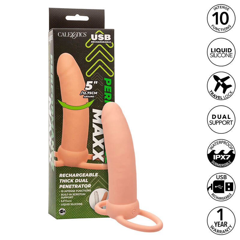 CALEXOTICS MAXX THICK DOUBLE PÉNÉTRATEUR 10 VIBRATIONS CHAIR - Aura Intime