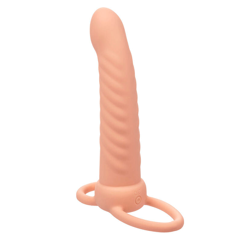CALEXOTICS - Maxx Double Pénétrateur Nervuré 10 Vibrations Flesh
