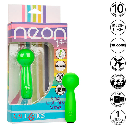 CALEXOTICS Neon Vibes Bubbly Vibe Mini Masseur 10 Vibrations Vert - Aura Intime