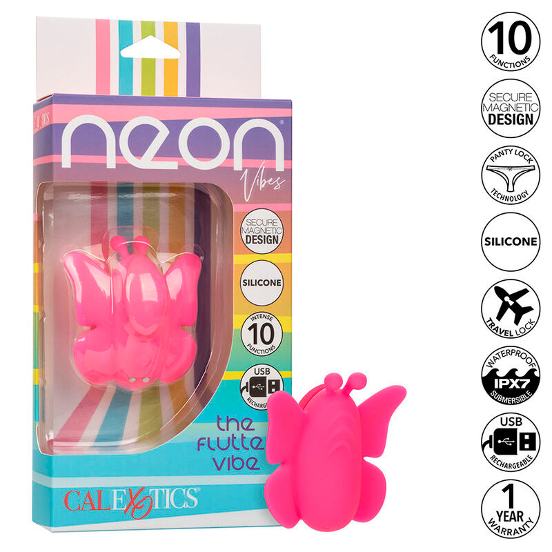 CALEXOTICS Neon Vibes Flutter Vibe Stimulateur 10 Vibrations Rose — vue détaillée