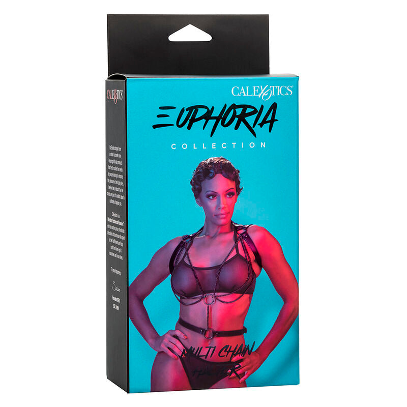 CALEXOTICS Euphoria Harnais Licol Multichaînes Premium — accessoires inclus