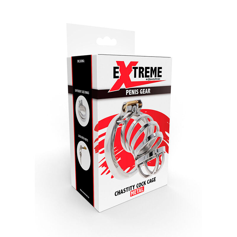 HIDDEN DESIRE Extreme Cage Chasteté Métal — accessoires inclus