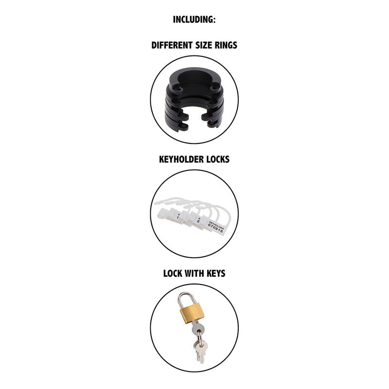 HIDDEN DESIRE Extreme Cage Chasteté Silicone Taille L Noir — vue arrière
