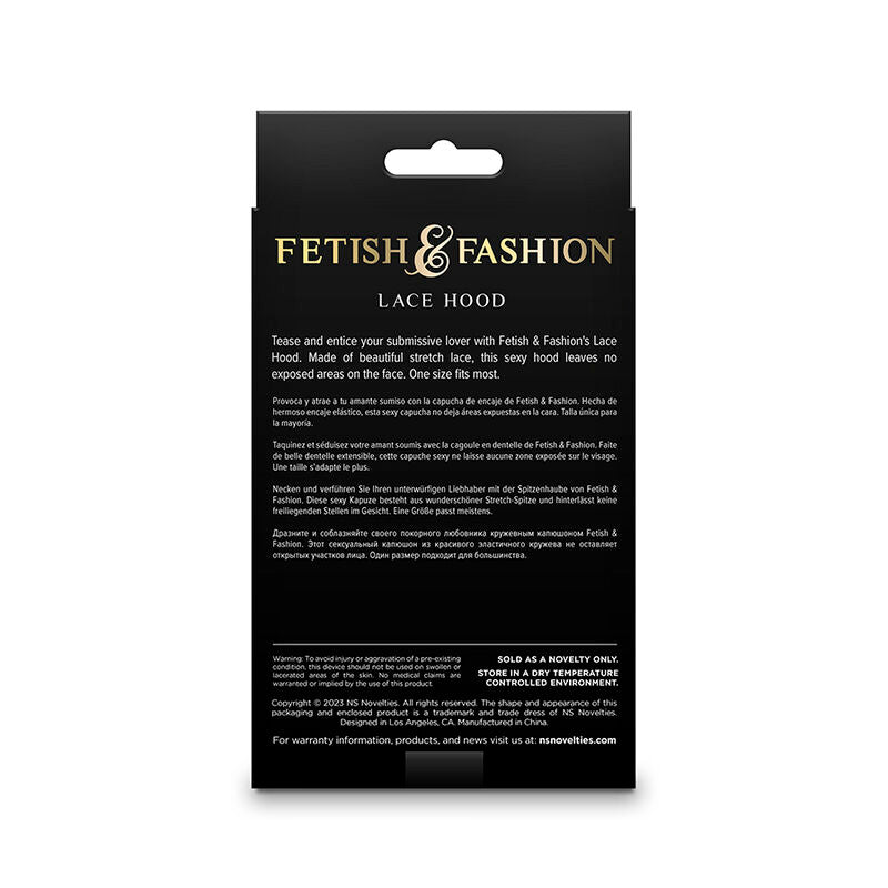 NS NOVELTIES Fetish & Fashion Capuche Dentelle Noire — vue détaillée