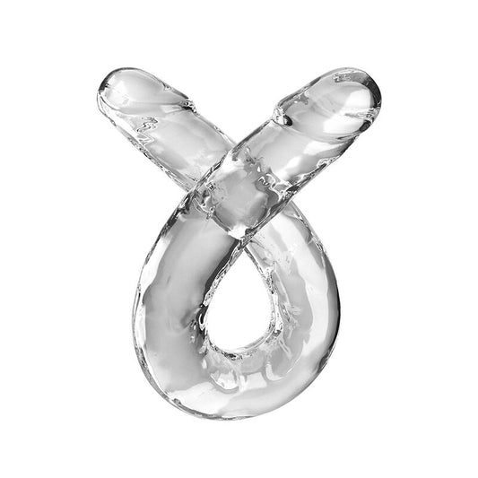 KING COCK DOUBLE TROUBLE DOUBLE GODE 46 CM TRANSPARENT - Aura Intime
